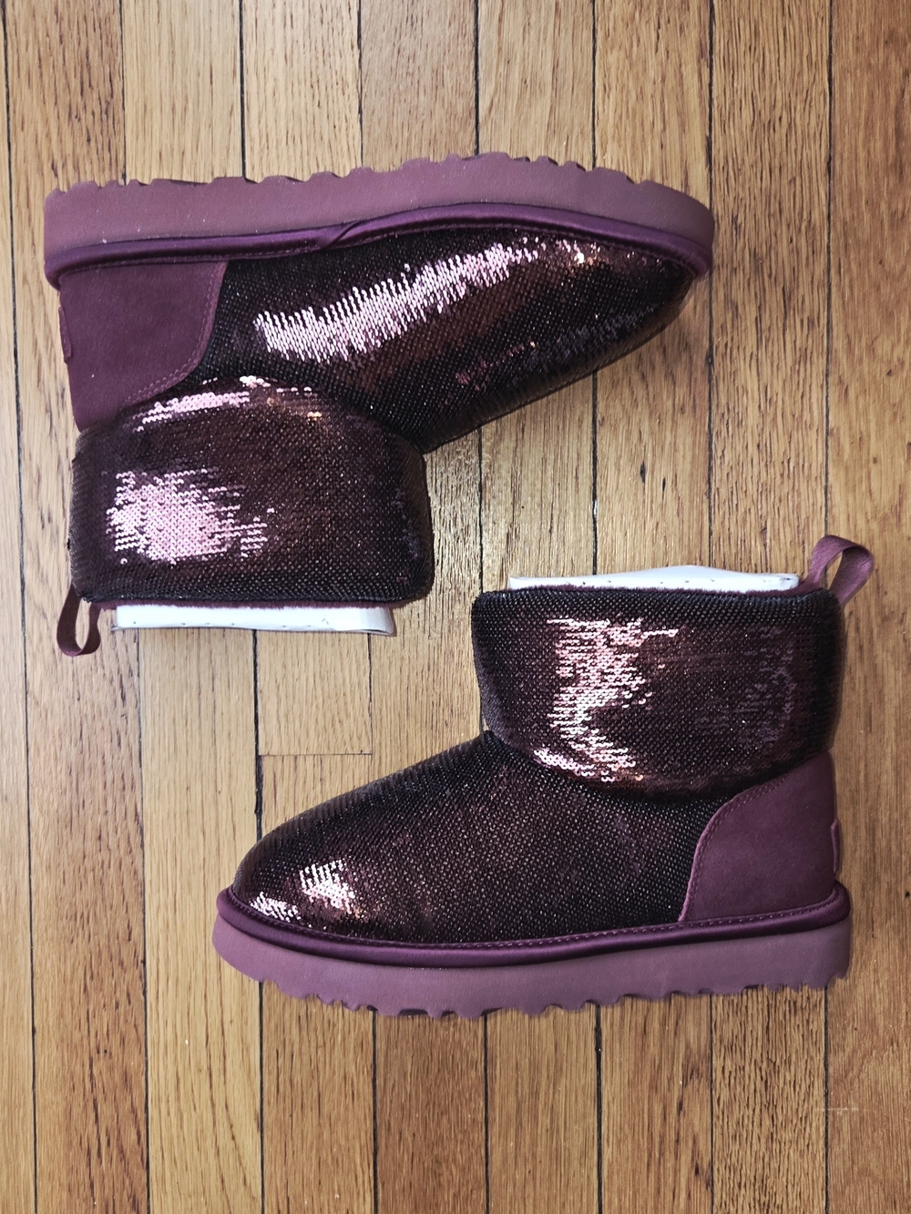 UGG Sequin Mirror Ball Mini Boot Plum Purple